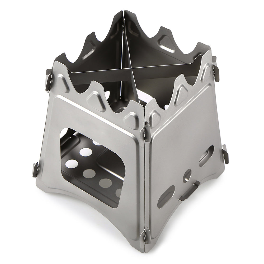 Stainless Steel Wood Stove Outdoor Camping Compact Folding Stainless Steel Wood Stove for Outdoor Camping Cooking BBQ Picnic