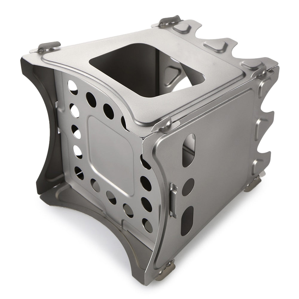 Stainless Steel Wood Stove Outdoor Camping Compact Folding Stainless Steel Wood Stove for Outdoor Camping Cooking BBQ Picnic