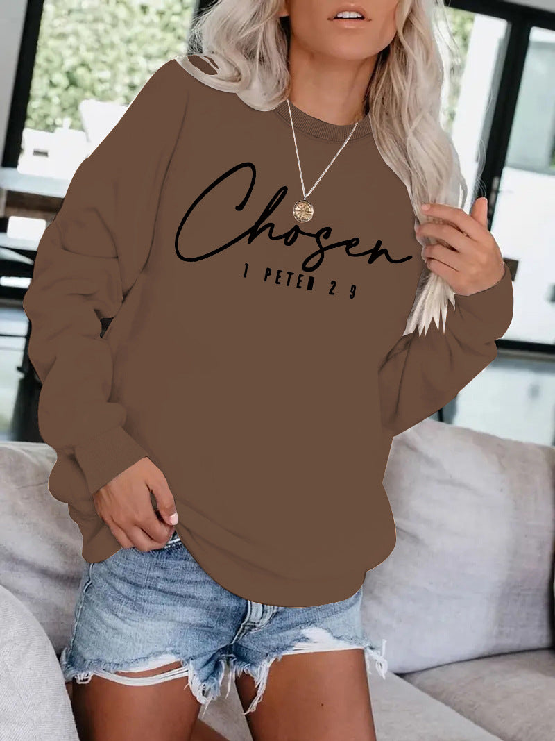Loose velvet sweatshirt
