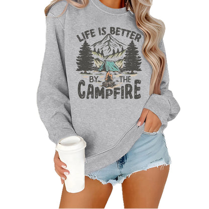 Loose velvet sweatshirt