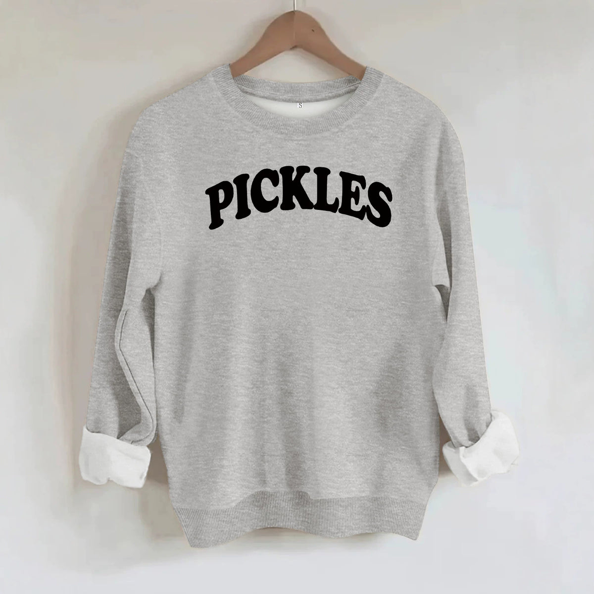 Letter printed round neck fleece hoodie