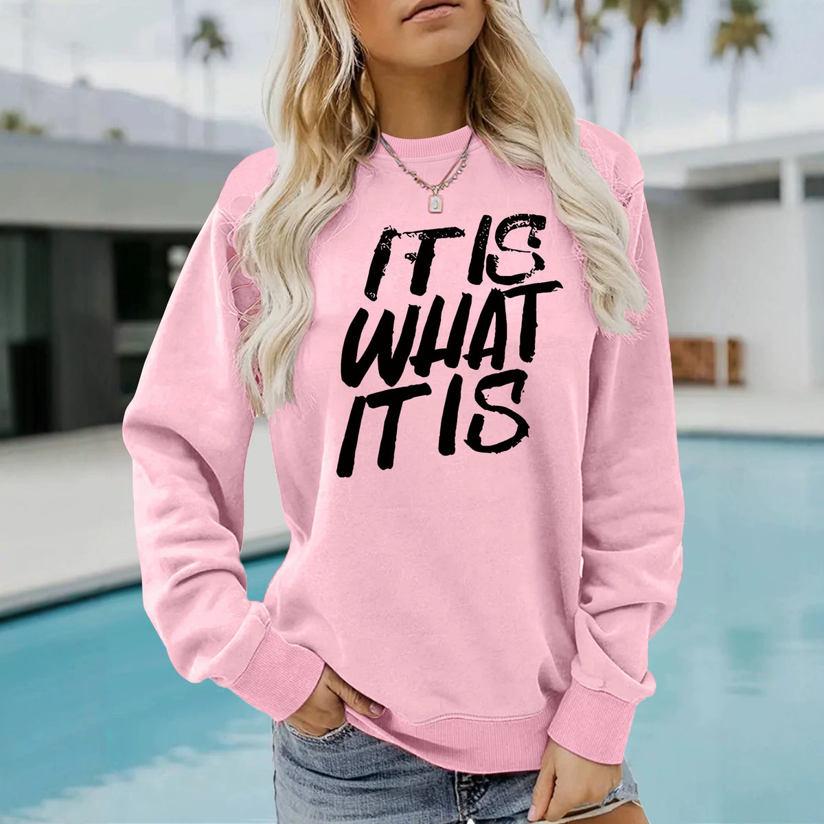 Loose velvet sweatshirt