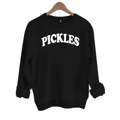 Letter printed round neck fleece hoodie
