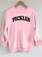Letter printed round neck fleece hoodie