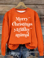 Letter printed long sleeved hoodie