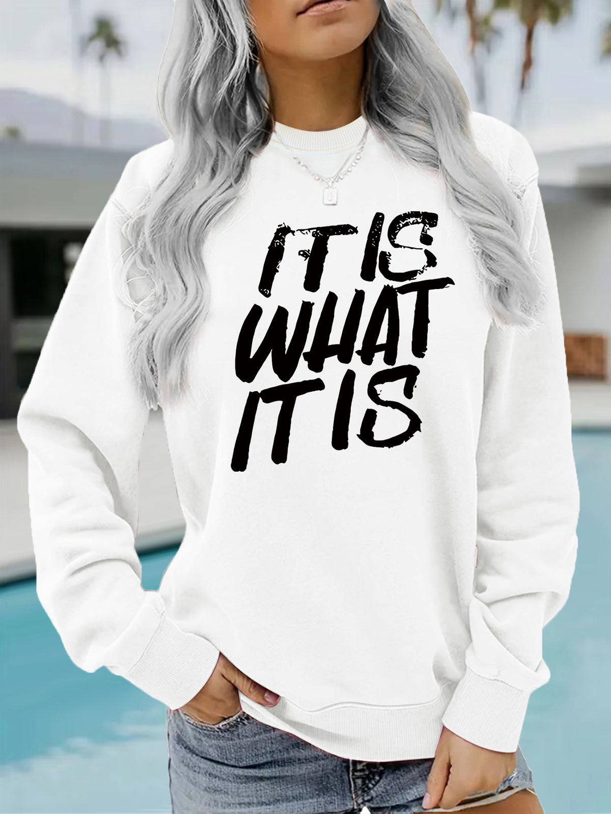Loose velvet sweatshirt