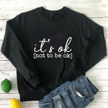 It's okay mental health themed hoodie