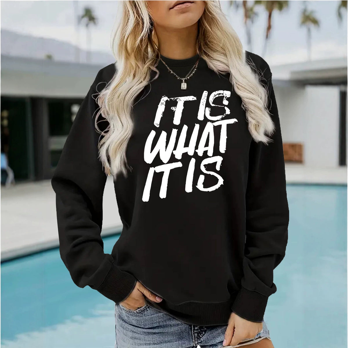 Loose velvet sweatshirt
