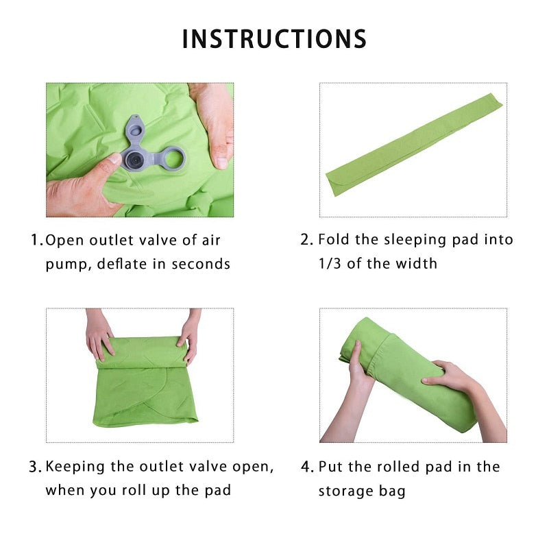 Air Mattress Sleeping Mat Outdoor Camping Pad Waterproof Inflatable Mattress Cushion for Backpacking Hiking Travel Beach
