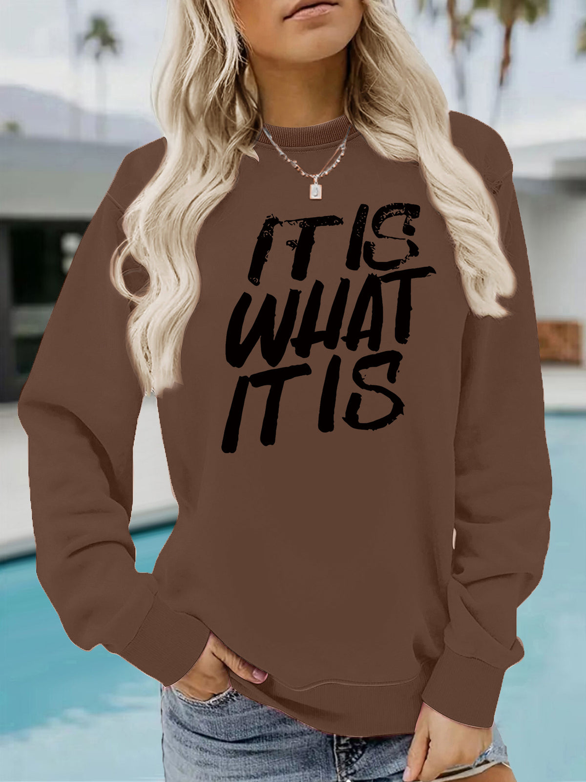 Loose velvet sweatshirt