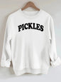 Letter printed round neck fleece hoodie