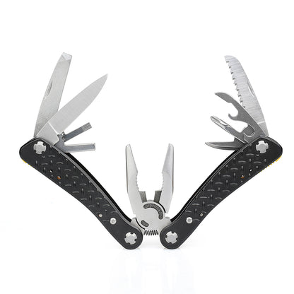 NEWACALOX Multifunction Pliers with Screwdriver kit Pocket Tools Camping Multi Tool Outdoor Survival Knife electric Crimping