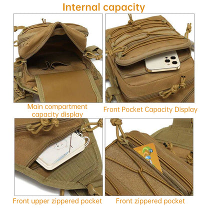 Tactical Concealed Carry Shoulder Bag – Crossbody Chest Pack with Quick Access Gun Holster, Small Sling Backpack for Pistol
