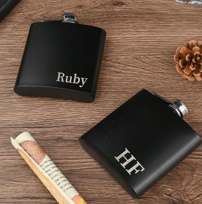 Customized, shipped within 48 hours Matte Stainless Steel Slim Flask, Portable Outdoor Pocket Liquor Bottle, Flat Alcohol Container for Camping
