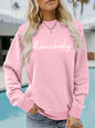 Round neck fleece hoodie