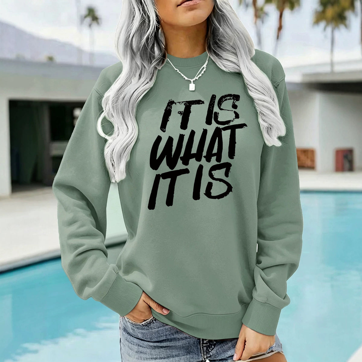 Loose velvet sweatshirt