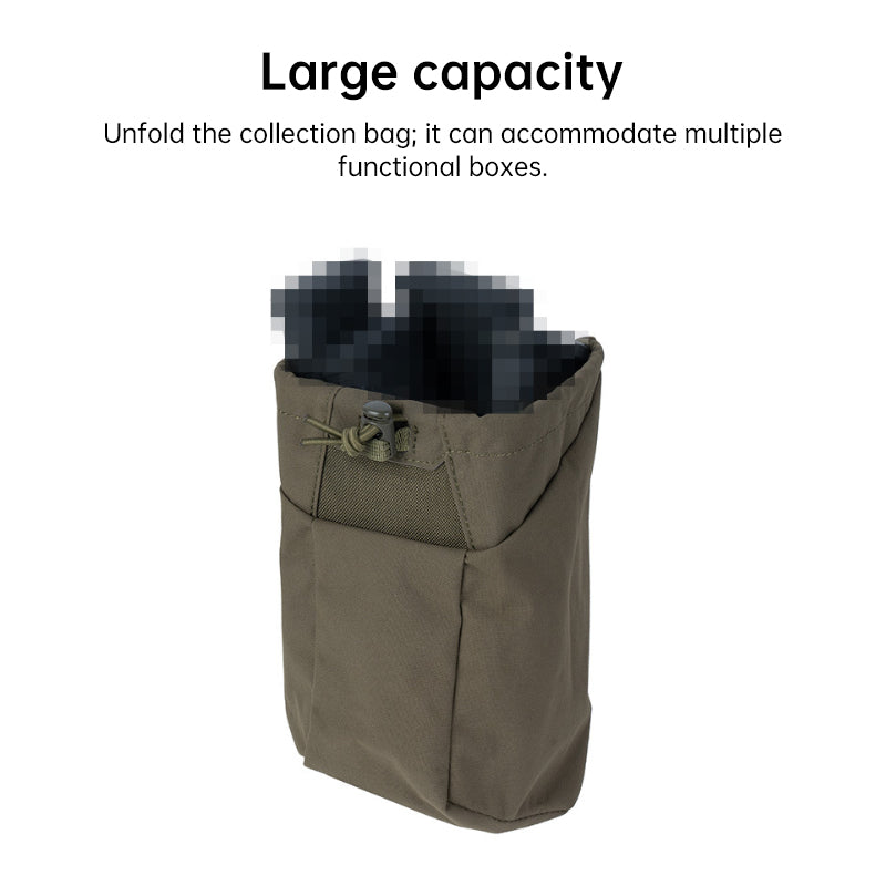 Tactical MOLLE Dump Pouch – Folding Magazine Recovery Bag, Hunting Waist Belt Multi-Purpose Recycling Pouch