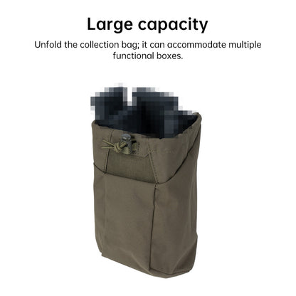 Tactical MOLLE Dump Pouch – Folding Magazine Recovery Bag, Hunting Waist Belt Multi-Purpose Recycling Pouch
