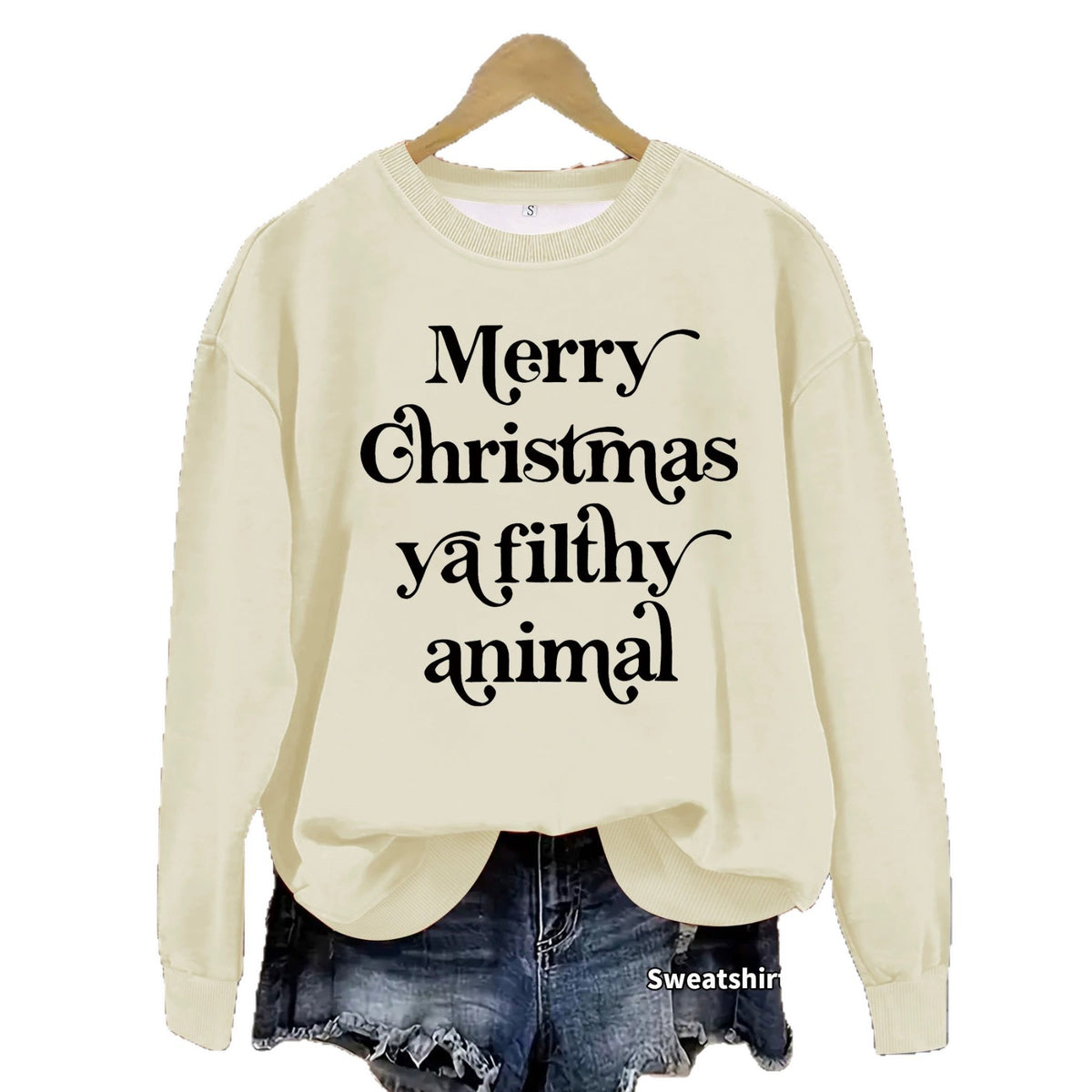 Letter printed long sleeved hoodie