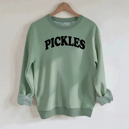 Letter printed round neck fleece hoodie