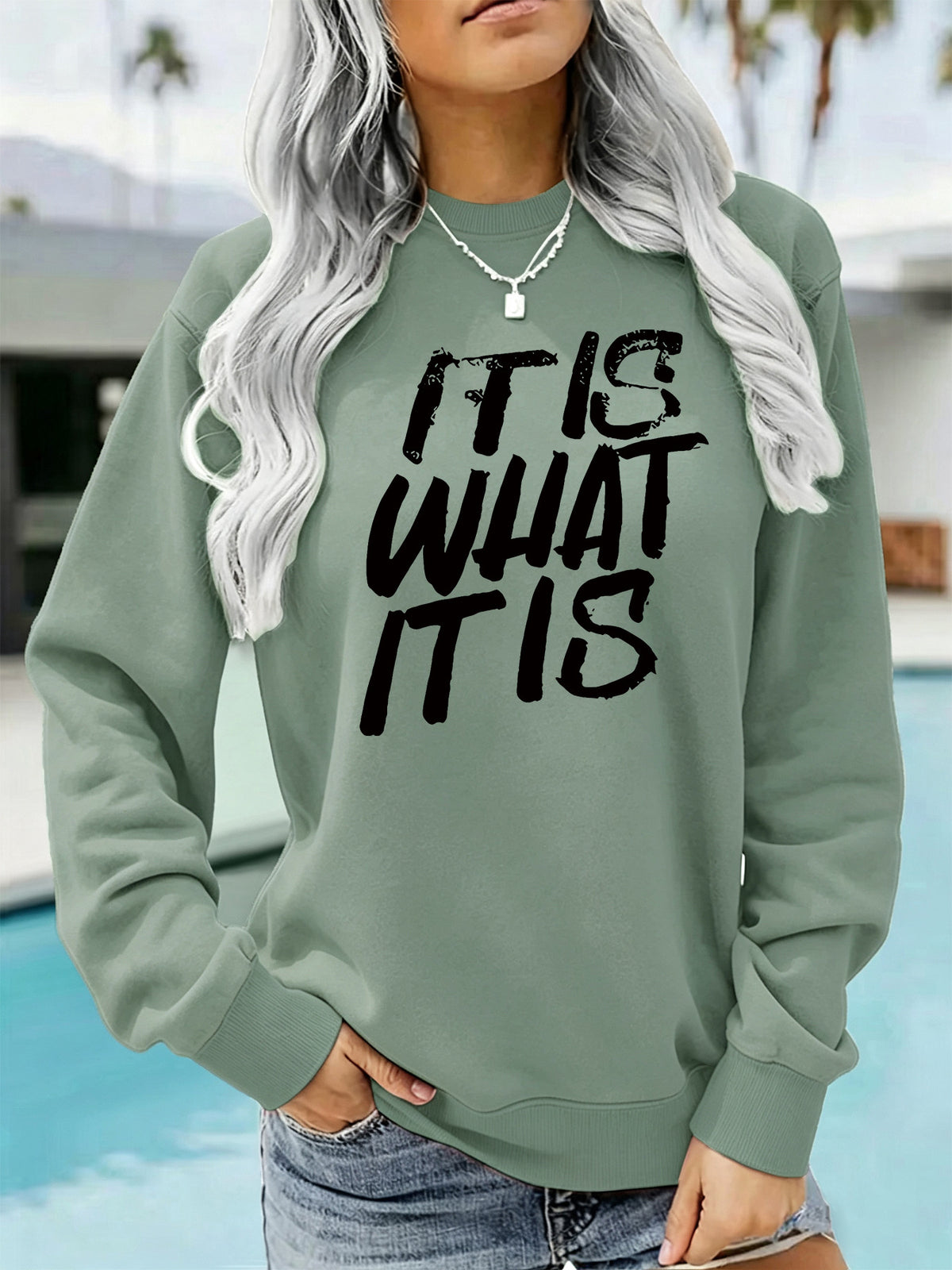 Loose velvet sweatshirt