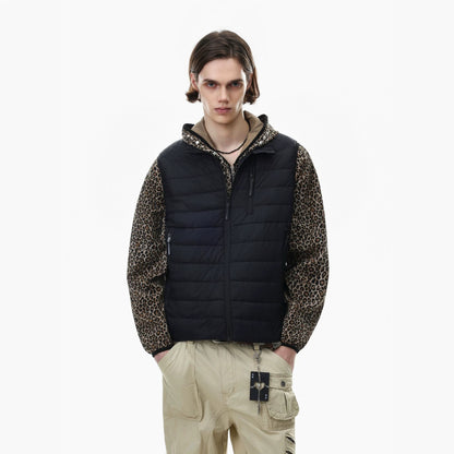 Lightweight Down Vest for Men and Women, Horizontal Quilting Multi-Zipper Pockets