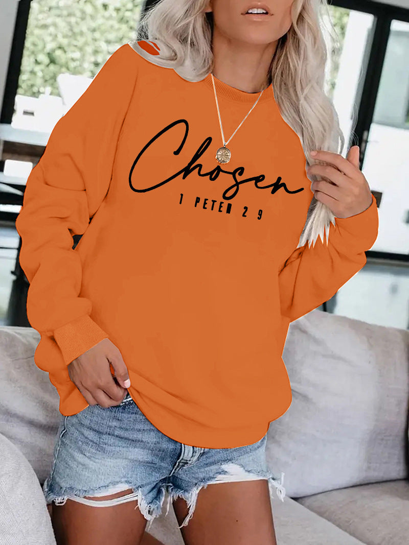 Loose velvet sweatshirt