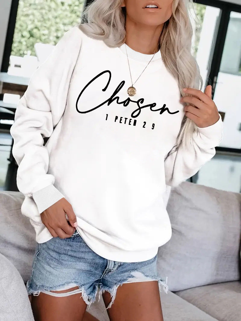 Loose velvet sweatshirt