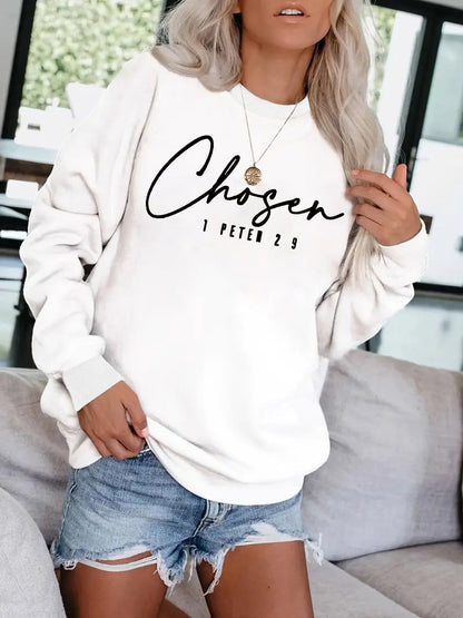 Loose velvet sweatshirt