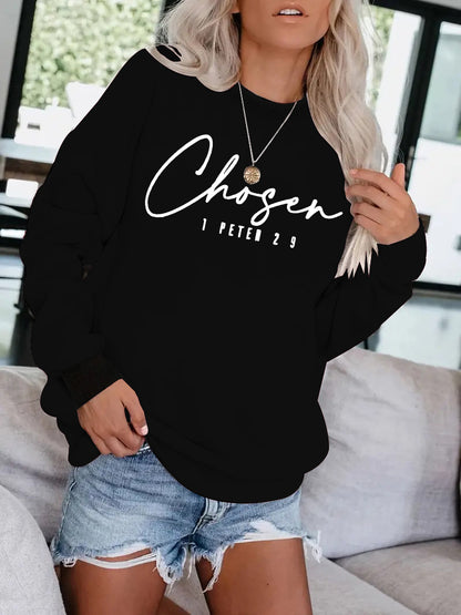Loose velvet sweatshirt