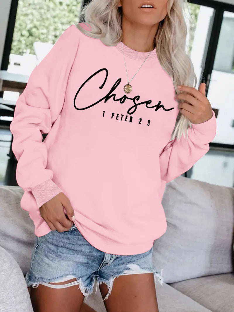 Loose velvet sweatshirt