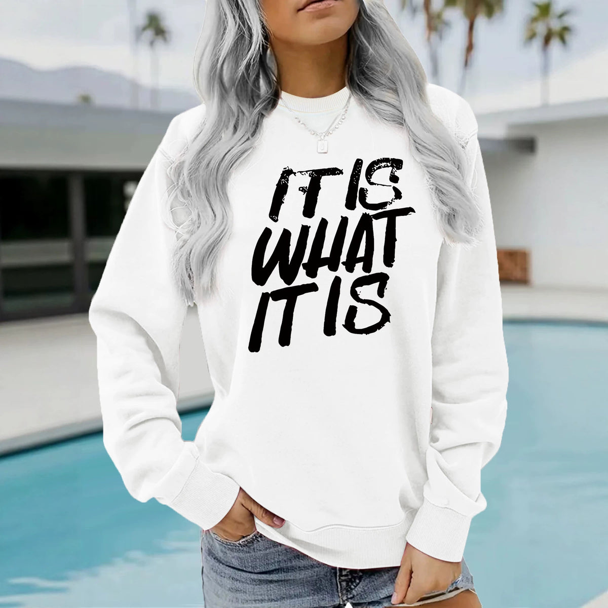 Loose velvet sweatshirt