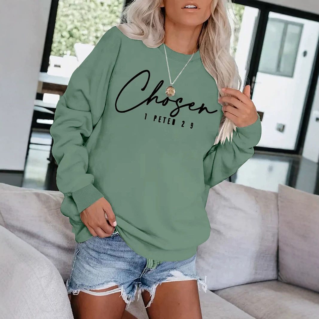 Loose velvet sweatshirt