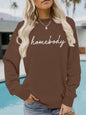 Round neck fleece hoodie