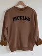 Letter printed round neck fleece hoodie