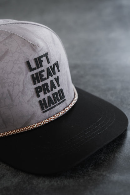 Lift Heavy. Pray Hard. Deadwood Camo Hydro - Snapback Hat