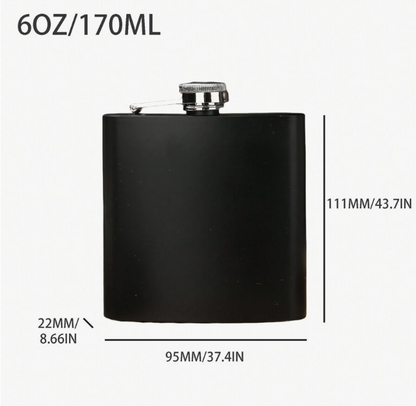 Customized, shipped within 48 hours Matte Stainless Steel Slim Flask, Portable Outdoor Pocket Liquor Bottle, Flat Alcohol Container for Camping