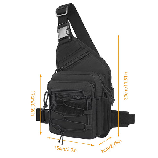 Tactical Concealed Carry Shoulder Bag – Crossbody Chest Pack with Quick Access Gun Holster, Small Sling Backpack for Pistol