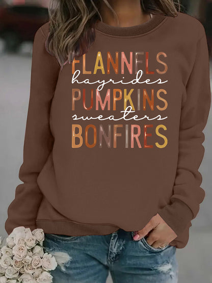 Letter printed loose women's fleece hoodie