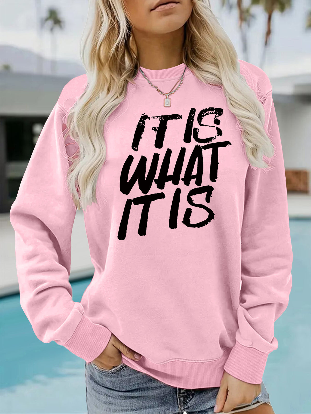 Loose velvet sweatshirt