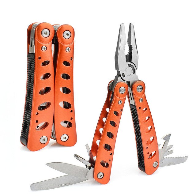 NEWACALOX Multifunction Pliers with Screwdriver kit Pocket Tools Camping Multi Tool Outdoor Survival Knife electric Crimping