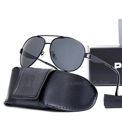Polarized Pilot Sunglasses for Men Original Italian Luxury Brand Sunglasses Fashion UV Resistant Driving Business Policer Shades