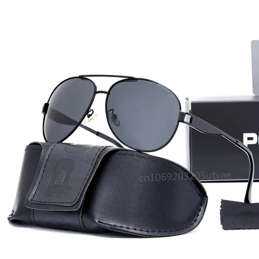 Polarized Pilot Sunglasses for Men Original Italian Luxury Brand Sunglasses Fashion UV Resistant Driving Business Policer Shades
