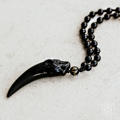 The Obsidian Wolf Pendant