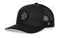 USA X Trucker Hat  |  Black-White America Snapback